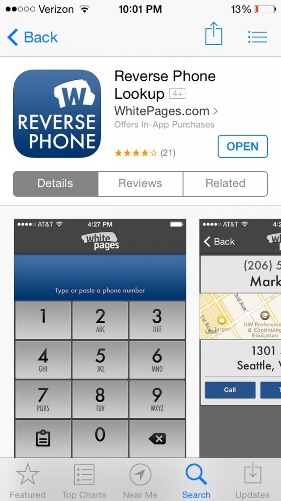 App Review Reverse Phone Lookup By WhitePages Best Free Phone 